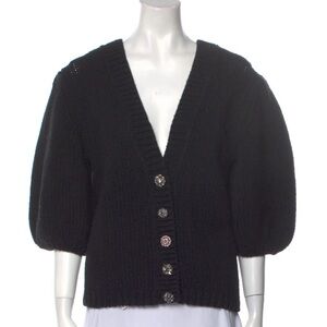 ba&sh cardigan with embellished buttons, black, size XS